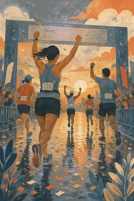 Marathon Finish Line at Sunrise Triumph