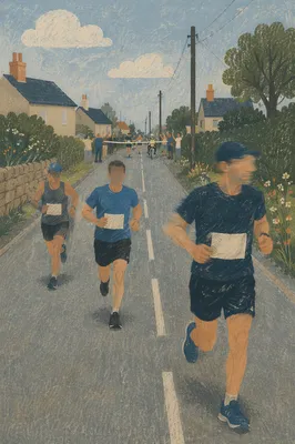 Village Marathon Runners Near Finish Line