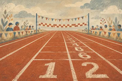 Empty Marathon Finish Track Before Race
