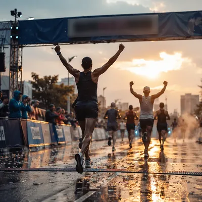 Marathon Finish Line at Sunrise Triumph