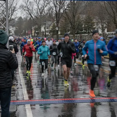 Rainy Community Marathon Finish Line