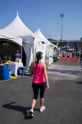 Female Runner at Marathon Finish Area