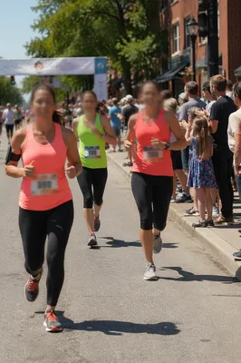 Community Marathon Runners Near Finish Line