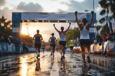 Marathon Finish Line at Sunrise Victory
