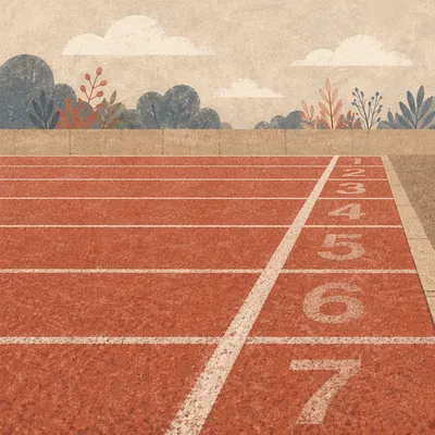 Empty Running Track Starting Line Perspective