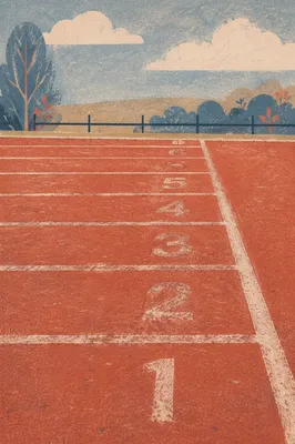 Empty Running Track Starting Line Background