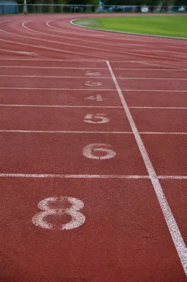 Empty Running Track Starting Line Perspective