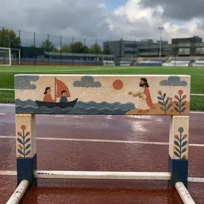 Rainy Soccer Field Stadium Training Hurdle