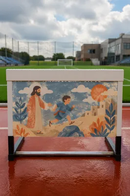 Training Hurdle by Wet Soccer Field