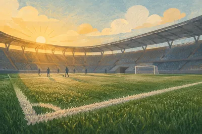 Sunrise Soccer Field in Modern Stadium