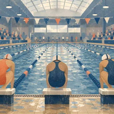 Indoor Swimming Pool Dive Start Lanes