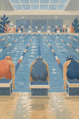 Quiet Tension Before Swim Dive Start