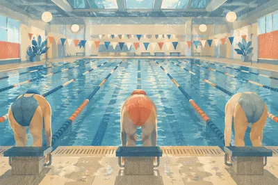 Indoor Swimming Pool Dive Start Lanes
