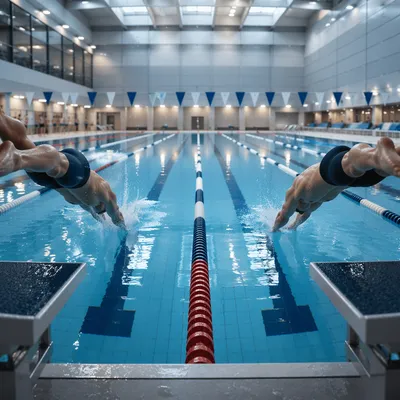 Indoor Swimming Race Start Competition Lanes