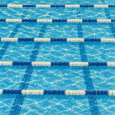 Overhead Swimming Pool Lanes in Blue Water