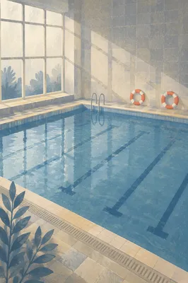 Overhead Indoor Swimming Pool Blue Lanes