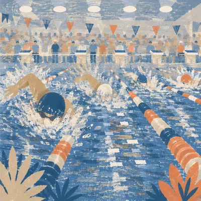 Indoor Swimming Pool Race Start Lanes