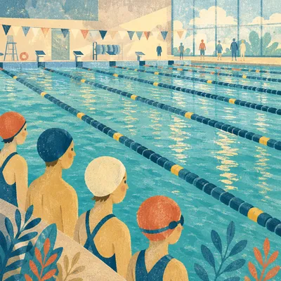 Indoor Competition Swimming Pool Lane View