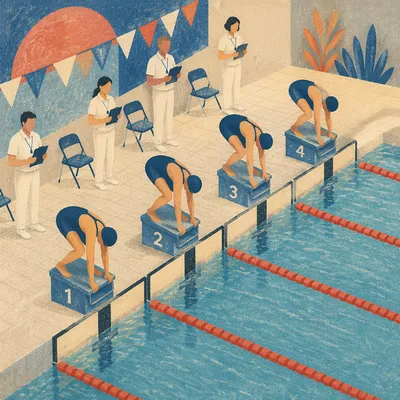 Indoor Swim Race Starting Blocks