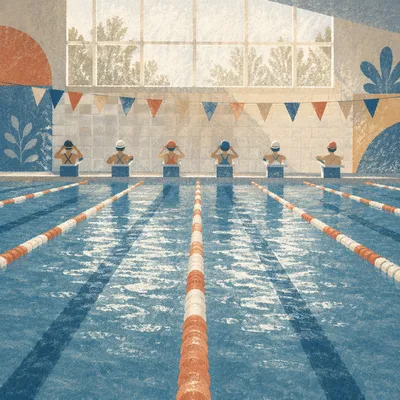 Indoor Pool Lanes Before Competition Race