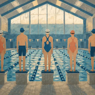 Indoor Swim Lanes Before Competition