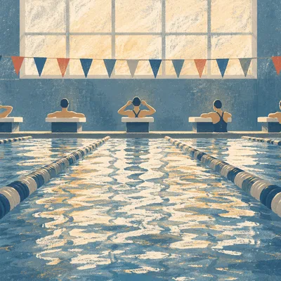 Indoor Swimming Lanes Before Race