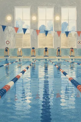 Indoor Swimming Lanes Before Competition