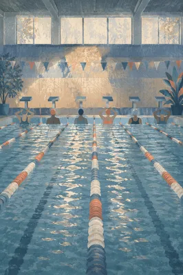 Quiet Indoor Pool Lanes Before Competition