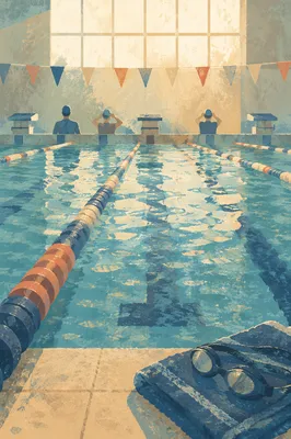 Quiet Indoor Swim Lanes Before Race