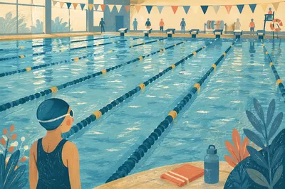 Indoor Swimming Pool Lanes Before Competition