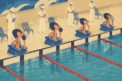 Indoor Swim Race Starting Blocks