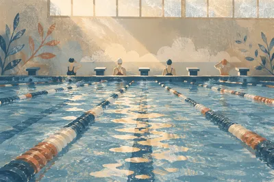 Quiet Indoor Pool Lanes Before Race