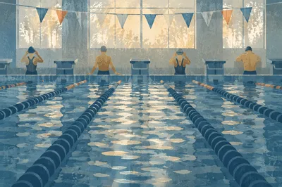 Indoor Swim Lanes Before Competition