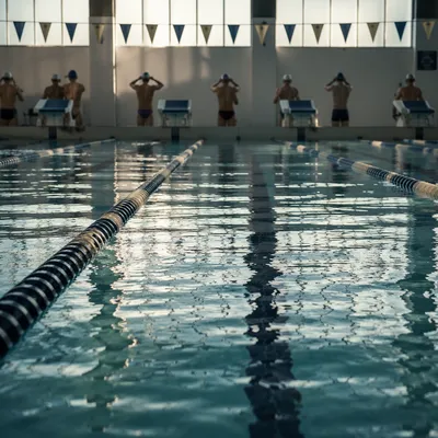 Quiet Indoor Pool Lanes Before Competition