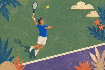 Dynamic Tennis Serve on Outdoor Court