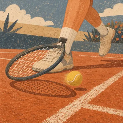 Dynamic Tennis Rally on Red Clay Court
