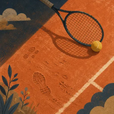 Overhead Tennis Racket on Clay Court