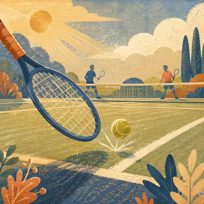 Golden Hour Tennis Match on Community Court