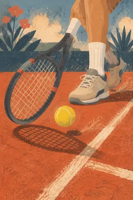 Dynamic Tennis Rally on Red Clay Court