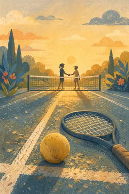 Sunrise Tennis Court After Match