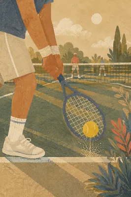 Quiet Community Tennis Match at Golden Hour