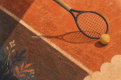 Overhead Tennis Racket on Clay Court
