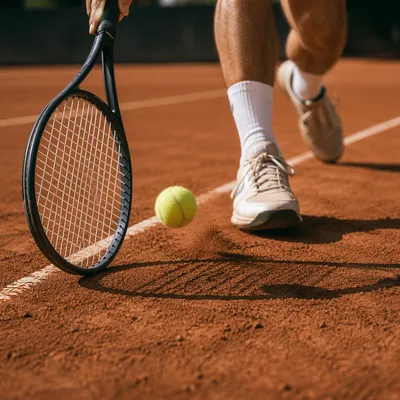 Red Clay Tennis Match Close Up