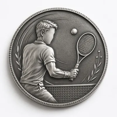 Silver Tennis Match Commemorative Medallion