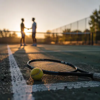 Sunrise Tennis Court After Match