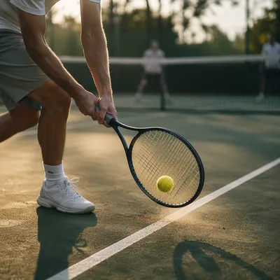 Quiet Tennis Match at Golden Baseline