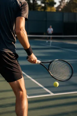 Quiet Tennis Rally on Sunlit Court