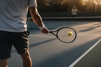 Quiet Tennis Match at Golden Baseline