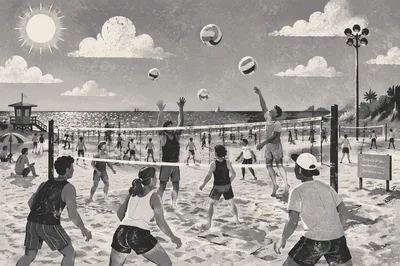 Summer Beach Volleyball at Sunset Shore