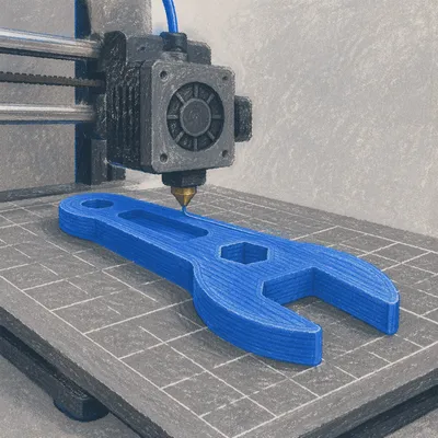 3D Printer Building Blue Prototype